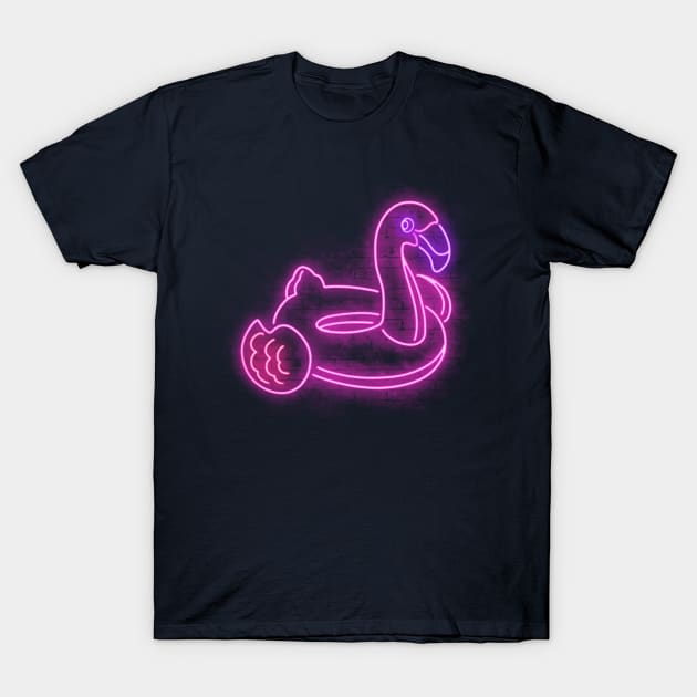 Neon flamingo T-Shirt by Cromanart
